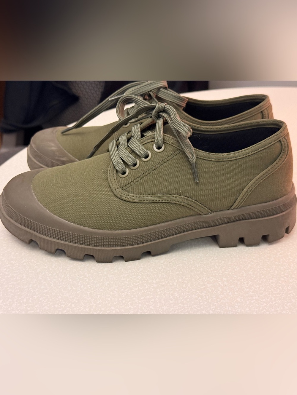 MUJI Japan Olive Canvas Lace-Up Shoes EU 38 / US M 6 / W 7